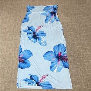 No Boundaries Blue Floral Maxi Skirt